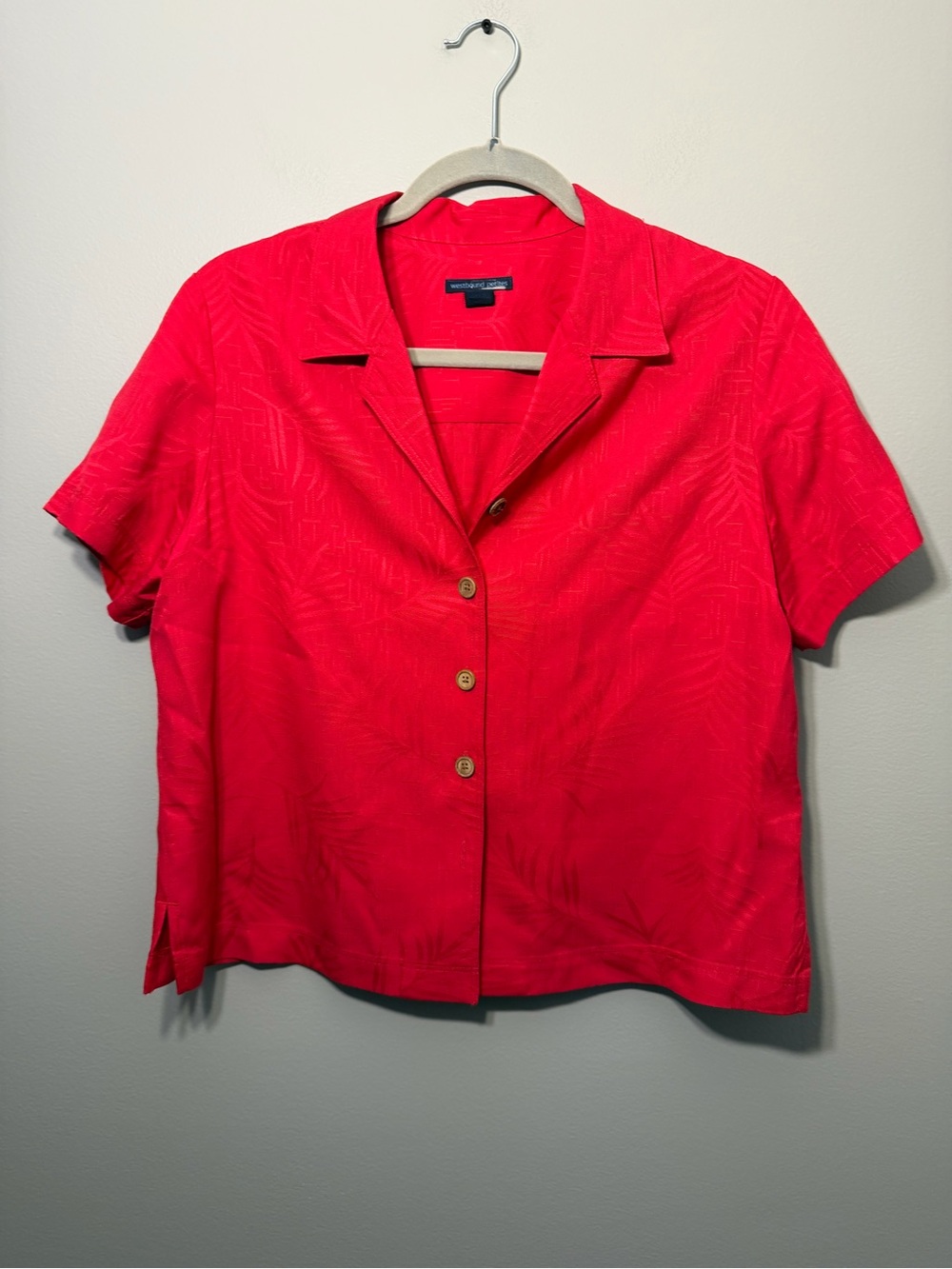 Westbound Bright Red Short-Sleeve Button-Front Camp Shirt